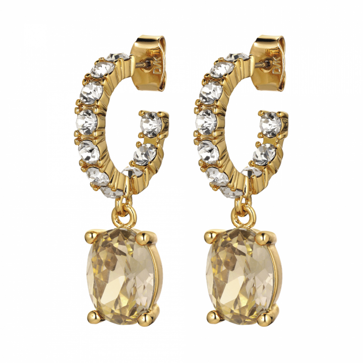 BARBARA Gold GOLDEN / CRYSTAL Earring in the group Earrings / Gold Earrings at SCANDINAVIAN JEWELRY DESIGN (430038)