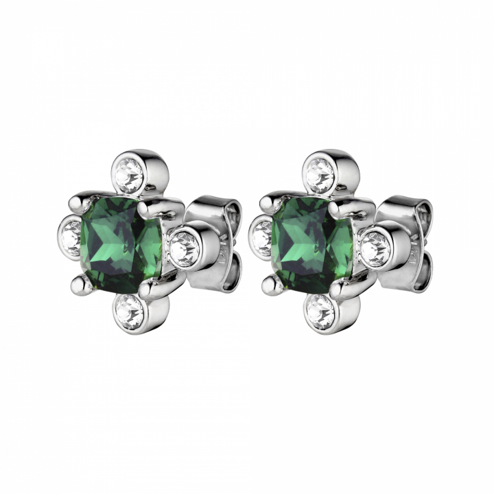 GIGI Silver EMERALD GREEN Earring in the group Earrings / Silver Earrings at SCANDINAVIAN JEWELRY DESIGN (430049)