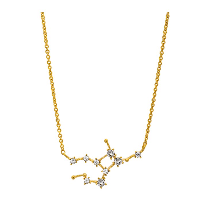Virgo (Jungfrun) star sign Necklaces - Crystal (Gold) in the group Necklaces / Gold Necklaces at SCANDINAVIAN JEWELRY DESIGN (43008)