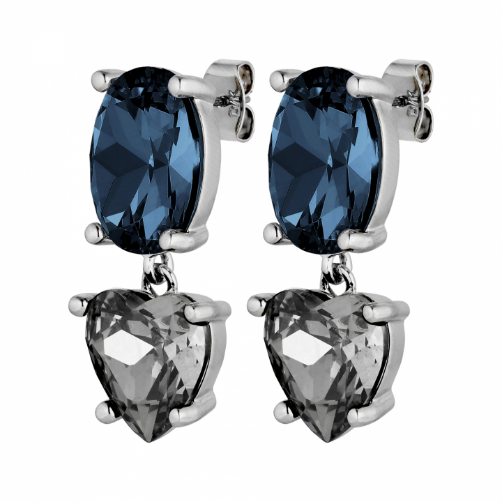 ANETT Silver ROYAL BLUE / GREY Earring in the group Earrings / Silver Earrings at SCANDINAVIAN JEWELRY DESIGN (430129)