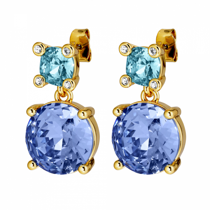 NICOLA Gold LIGHT BLUE / AQUA in the group Earrings / Gold Earrings at SCANDINAVIAN JEWELRY DESIGN (440010)
