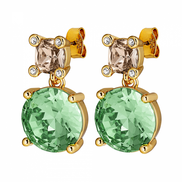 NICOLA Gold LIGHT GREEN/GOLDEN in the group Earrings / Gold Earrings at SCANDINAVIAN JEWELRY DESIGN (440012)