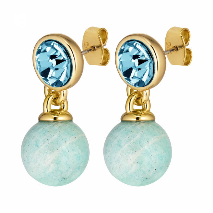 NAOMI Gold AQUA in the group Earrings / Gold Earrings at SCANDINAVIAN JEWELRY DESIGN (440027)