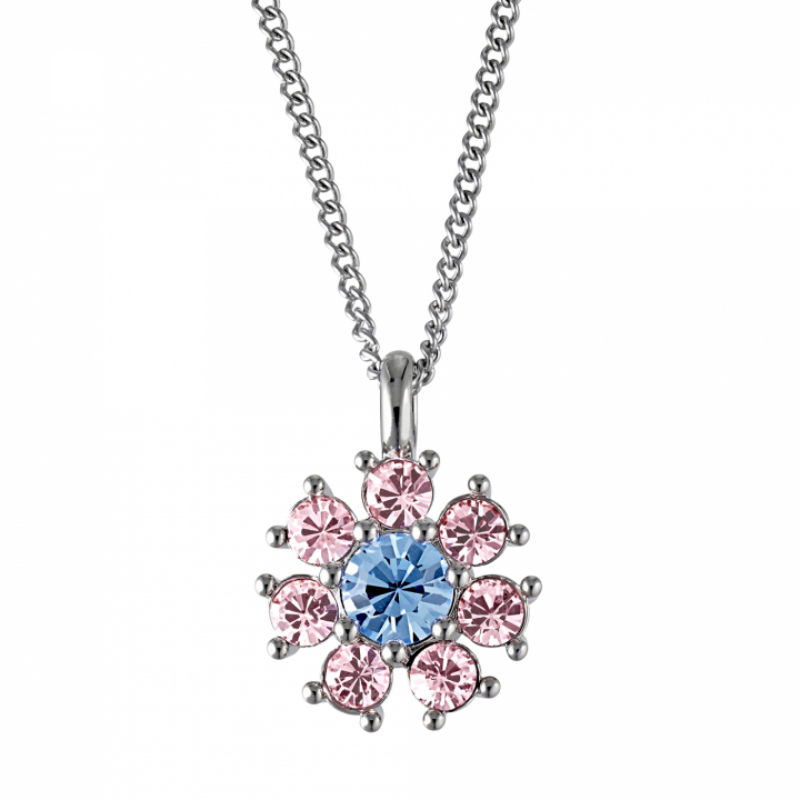 DELISE Silver L.BLUE/ROSE in the group Necklaces / Silver Necklaces at SCANDINAVIAN JEWELRY DESIGN (440032)