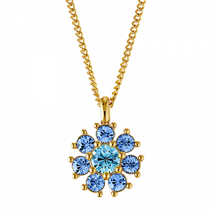 DELISE Gold L.BLUE/AQUA in the group Necklaces / Gold Necklaces at SCANDINAVIAN JEWELRY DESIGN (440033)