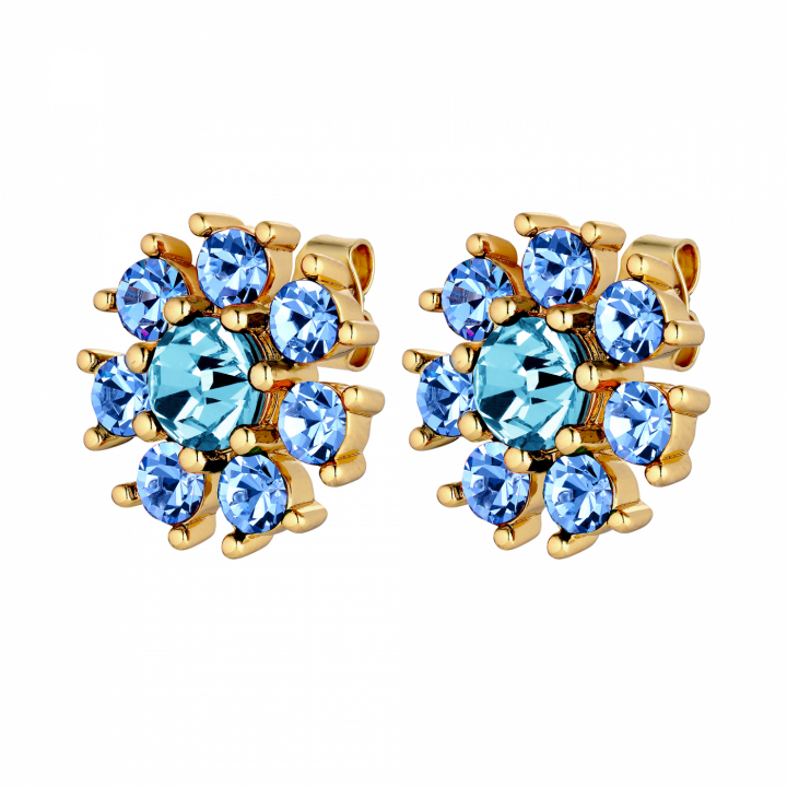 AUDE Gold L.BLUE/AQUA in the group Earrings / Gold Earrings at SCANDINAVIAN JEWELRY DESIGN (440039)