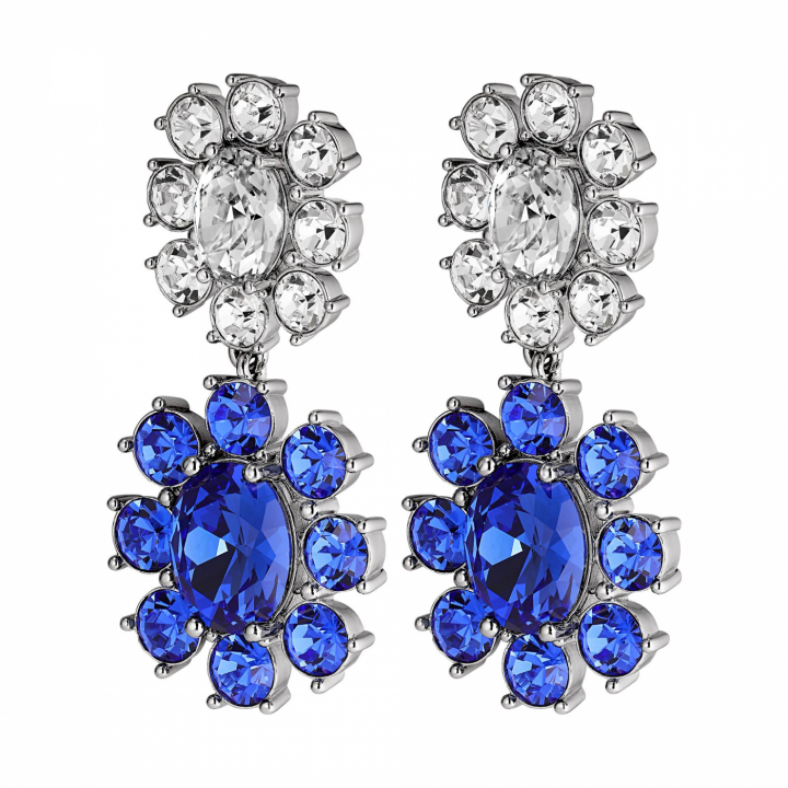 LINA Silver SAPPHIRE/CRYSTAL in the group Earrings / Silver Earrings at SCANDINAVIAN JEWELRY DESIGN (440061)