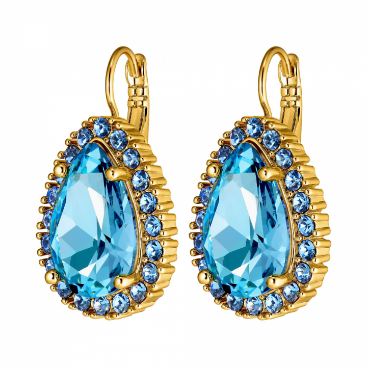 FIORA Gold AQUA/LIGHT BLUE in the group Earrings / Gold Earrings at SCANDINAVIAN JEWELRY DESIGN (440066)