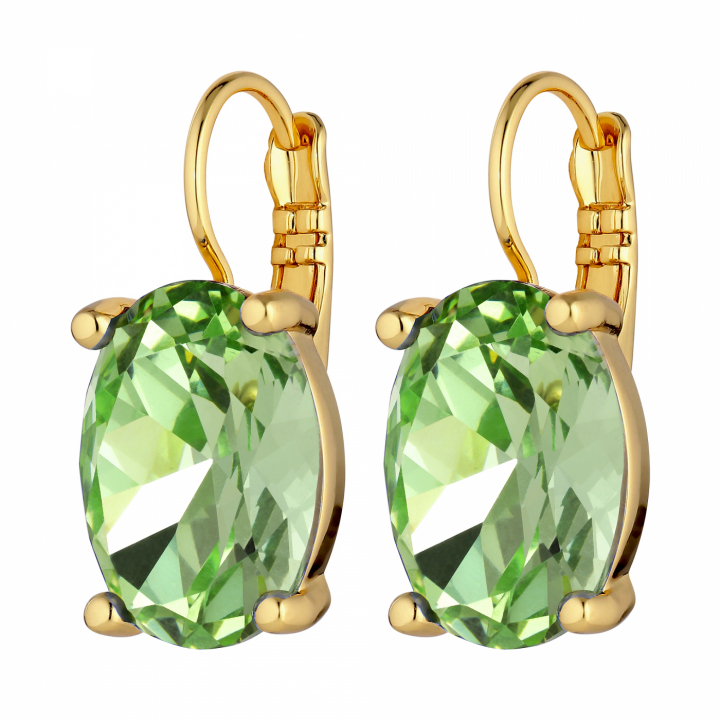 CHANTAL Gold LIGHT GREEN in the group Earrings / Gold Earrings at SCANDINAVIAN JEWELRY DESIGN (440098)