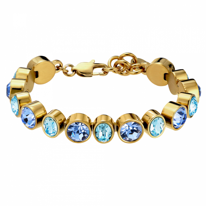 ELAINE Gold AQUA BLUE in the group Bracelets / Gold Bracelets at SCANDINAVIAN JEWELRY DESIGN (440126)
