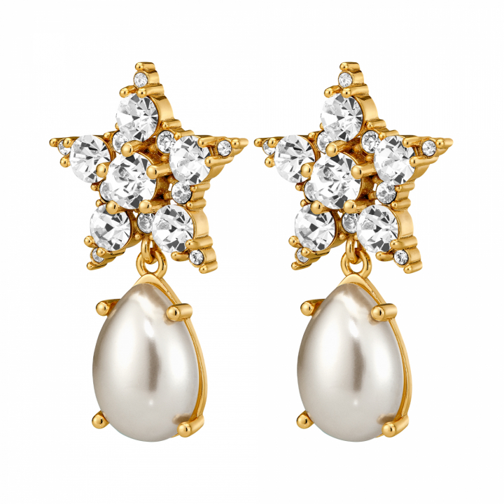 HYDRA SG CRYSTAL / WHITE PEARL in the group Earrings / Pearl Earrings at SCANDINAVIAN JEWELRY DESIGN (450032)