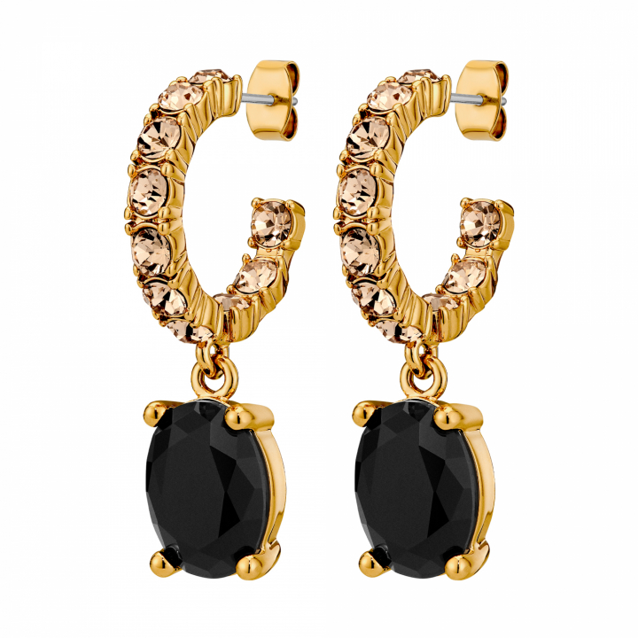 BARBARA SG BLACK / GOLDEN Earrings Gold in the group Earrings / Gold Earrings at SCANDINAVIAN JEWELRY DESIGN (450061)