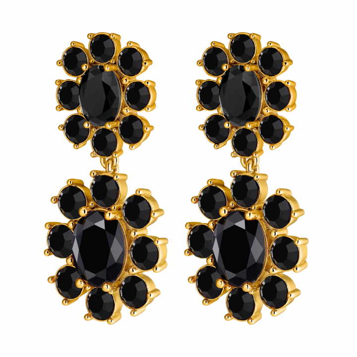 LINA SG BLACK in the group Earrings / Gold Earrings at SCANDINAVIAN JEWELRY DESIGN (450072)