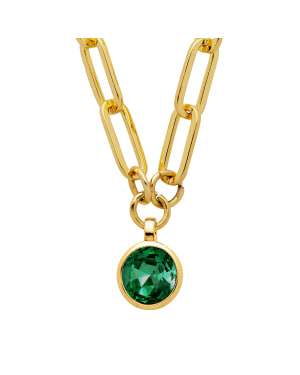 LISANNA SG EMERALD GREEN Necklace Gold in the group Necklaces / Gold Necklaces at SCANDINAVIAN JEWELRY DESIGN (450088)