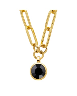 LISANNA SG BLACK Necklace Gold in the group Necklaces / Gold Necklaces at SCANDINAVIAN JEWELRY DESIGN (450089)