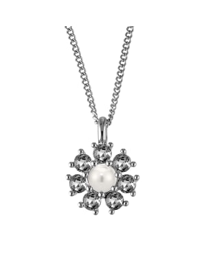 DELISE SS GREY /WHITE PEARL Necklace Silver in the group Necklaces / Silver Necklaces at SCANDINAVIAN JEWELRY DESIGN (450105)