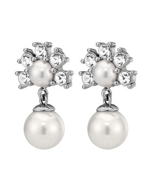 VERONICA SS CRYSTAL /WHITE PEARL Earrings Silver in the group Earrings / Silver Earrings at SCANDINAVIAN JEWELRY DESIGN (450108)