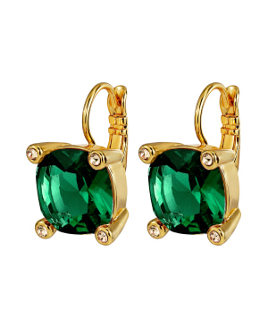 ANA SG EMERALD GREEN Earrings Gold in the group Earrings / Gold Earrings at SCANDINAVIAN JEWELRY DESIGN (450118)