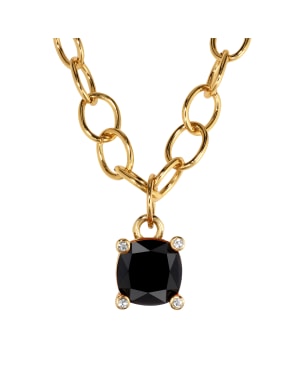 RAMINA SG BLACK Necklace Gold in the group Necklaces / Gold Necklaces at SCANDINAVIAN JEWELRY DESIGN (450121)