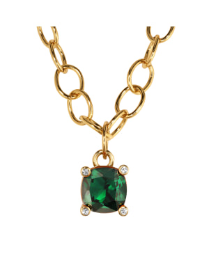 RAMINA SG EMERALD GREEN Necklace Gold in the group Necklaces / Gold Necklaces at SCANDINAVIAN JEWELRY DESIGN (450125)