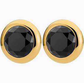RIVOLI SG BLACK Earrings Gold in the group Earrings / Gold Earrings at SCANDINAVIAN JEWELRY DESIGN (450128)
