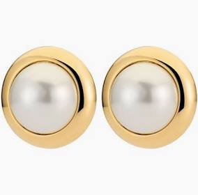 RIVOLI SG WHITE PEARL Earrings Gold in the group Earrings / Pearl Earrings at SCANDINAVIAN JEWELRY DESIGN (450129)