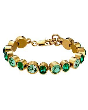 ELAINE SG EMERALD GREEN MIX Bracelet in the group Bracelets / Gold Bracelets at SCANDINAVIAN JEWELRY DESIGN (450160)