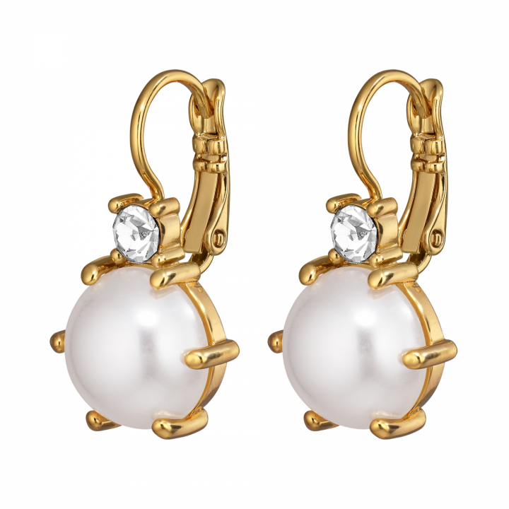 BEGONIA SG WHITE PEARL Earrings Gold in the group Earrings / Pearl Earrings at SCANDINAVIAN JEWELRY DESIGN (460040)