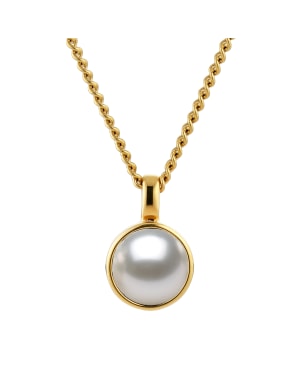 ETTE SG WHITE PEARL Necklace Gold in the group Necklaces / Gold Necklaces at SCANDINAVIAN JEWELRY DESIGN (460090)