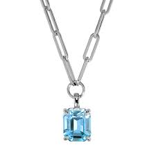 OCTA SS AQUA Necklace Silver in the group Necklaces / Silver Necklaces at SCANDINAVIAN JEWELRY DESIGN (460531)