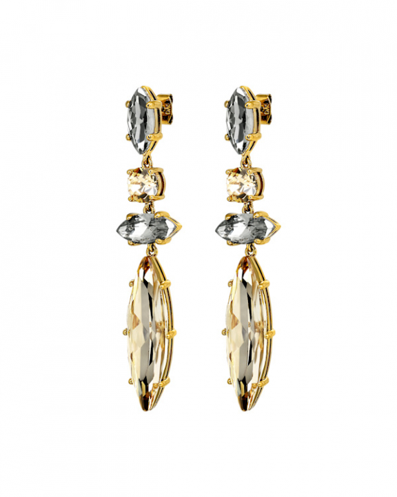 TENERE SG GOLDEN_GREY EARRINGS GOLD in the group Earrings / Gold Earrings at SCANDINAVIAN JEWELRY DESIGN (470030)