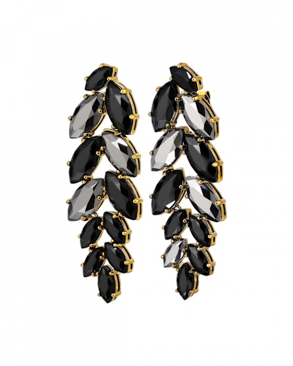 BANYAN SG BLACK EARRINGS GOLD in the group Earrings / Gold Earrings at SCANDINAVIAN JEWELRY DESIGN (470036)