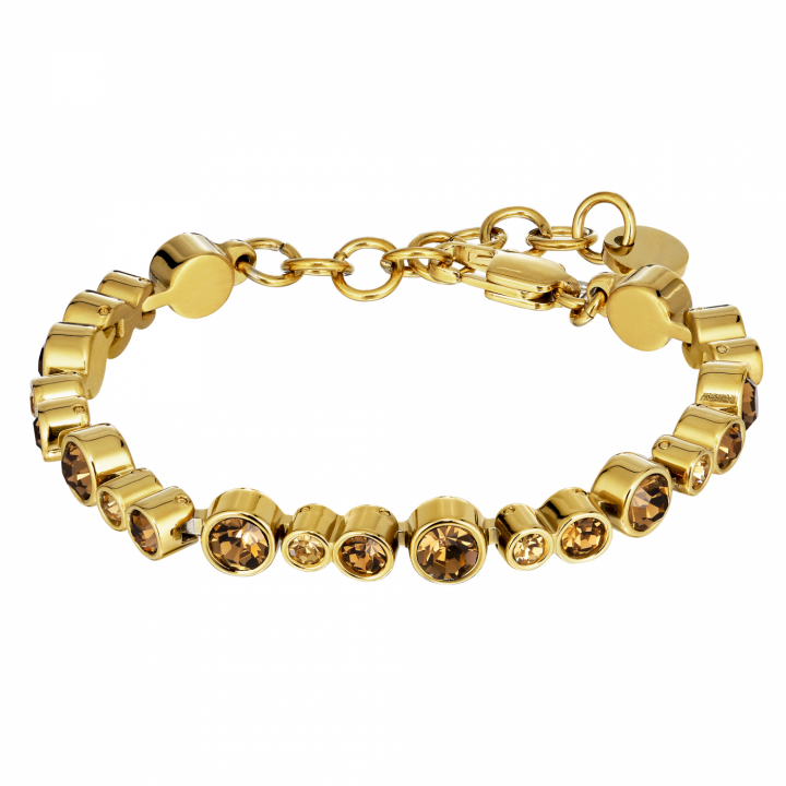 TERESIA SG BROWN MIX Bracelet Gold in the group Bracelets / Gold Bracelets at SCANDINAVIAN JEWELRY DESIGN (470089)