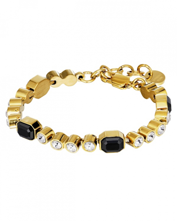 GRIVNA SG BLACK / CRYSTAL BRACELET GOLD in the group Bracelets / Gold Bracelets at SCANDINAVIAN JEWELRY DESIGN (470091)