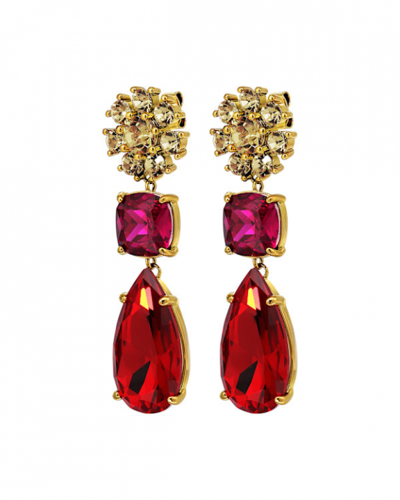 MISIA SG RED / PINK EARRINGS GOLD in the group Earrings / Gold Earrings at SCANDINAVIAN JEWELRY DESIGN (470093)