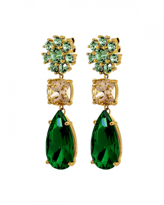 MISIA SG EMERALD GREEN / GOLDEN EARRINGS GOLD in the group Earrings / Gold Earrings at SCANDINAVIAN JEWELRY DESIGN (470095)