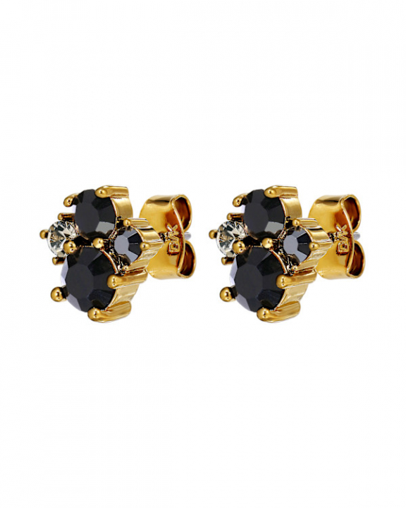 BILLIS SG BLACK MIX EARRINGS GOLD in the group Earrings / Gold Earrings at SCANDINAVIAN JEWELRY DESIGN (470137)