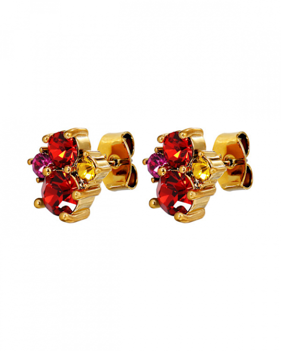 BILLIS SG RED / PINK EARRINGS GOLD in the group Earrings / Gold Earrings at SCANDINAVIAN JEWELRY DESIGN (470139)
