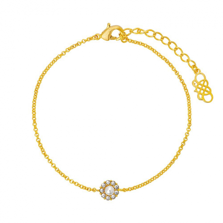 Petite Miss Sofia pearl Bracelets - Crystal (Gold) in the group Bracelets / Gold Bracelets at SCANDINAVIAN JEWELRY DESIGN (50962)