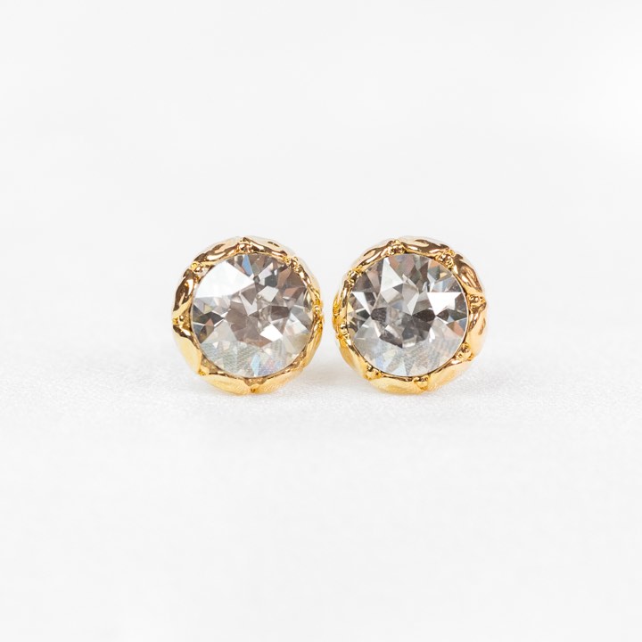 Miss Victoria stud Earring - Crystal (Gold) in the group Earrings / Gold Earrings at SCANDINAVIAN JEWELRY DESIGN (62802)