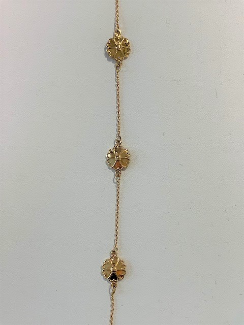 Uppland Bracelets 3 blommor Gold 17+1 cm in the group Bracelets / Gold Bracelets at SCANDINAVIAN JEWELRY DESIGN (820079180)