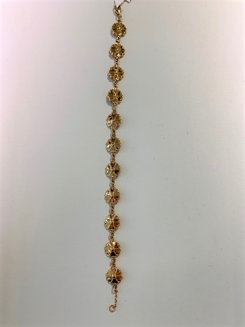 Uppland Bracelets 10 blommor Gold 18+1 cm in the group Bracelets / Gold Bracelets at SCANDINAVIAN JEWELRY DESIGN (820080180)