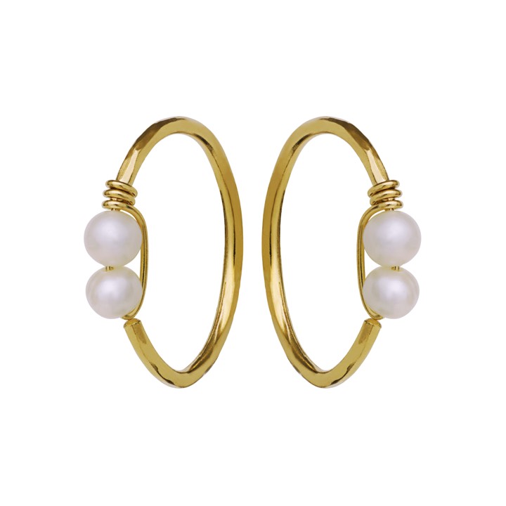 Donna Earring (Gold) in the group Earrings / Pearl Earrings at SCANDINAVIAN JEWELRY DESIGN (9715a)
