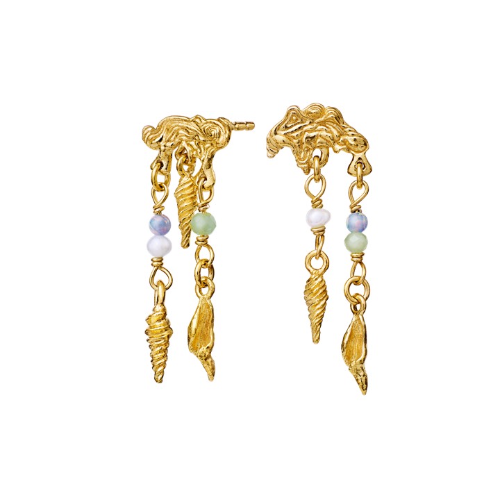 Ewania Earring Gold in the group Earrings / Gold Earrings at SCANDINAVIAN JEWELRY DESIGN (9754a)