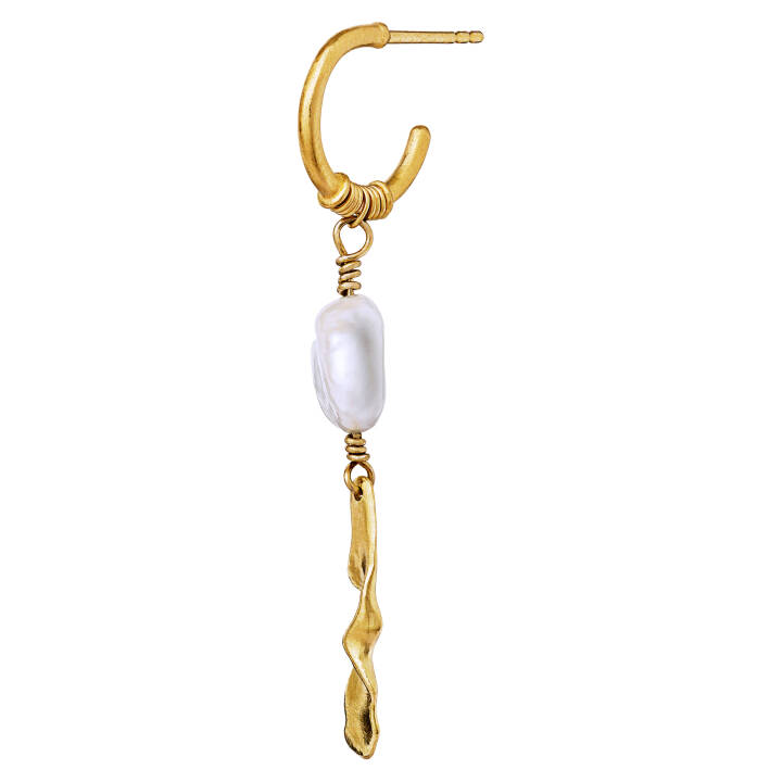 Alfie Earring Gold in the group Earrings / Pearl Earrings at SCANDINAVIAN JEWELRY DESIGN (9786a)