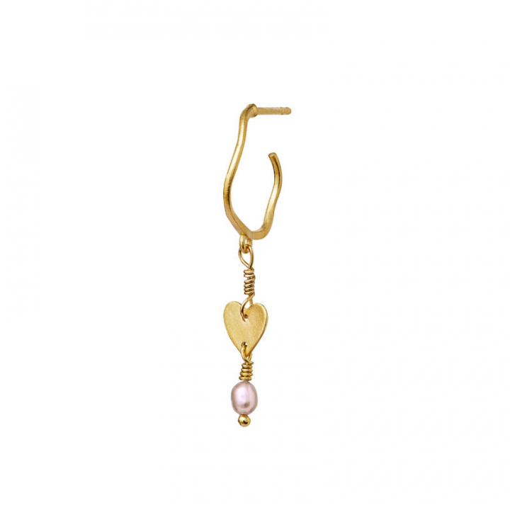 Heart Earring Gold (Single) in the group Earrings / Pearl Earrings at SCANDINAVIAN JEWELRY DESIGN (9825a)