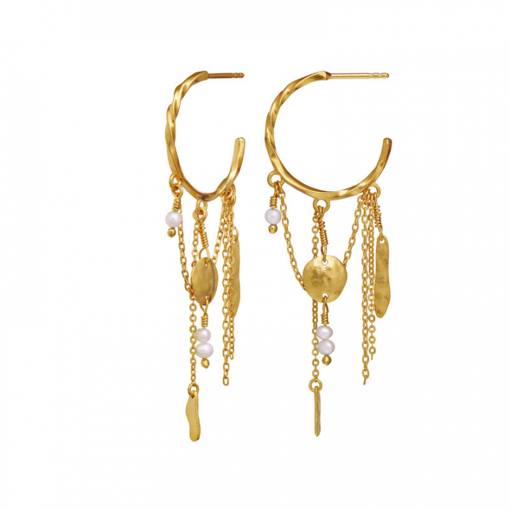 Notus Earring Gold in the group Earrings / Pearl Earrings at SCANDINAVIAN JEWELRY DESIGN (9835A)