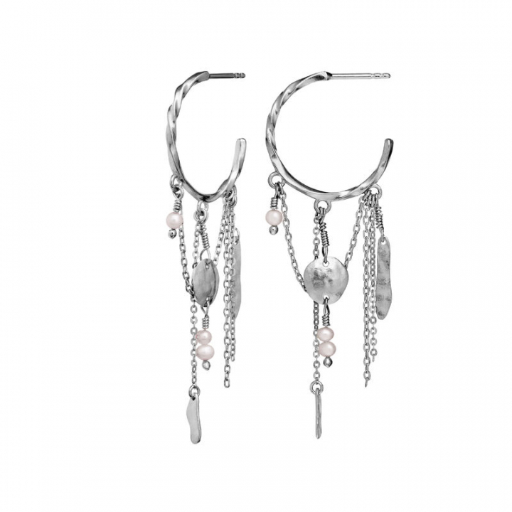 Notus Earring Silver in the group Earrings / Pearl Earrings at SCANDINAVIAN JEWELRY DESIGN (9835C)