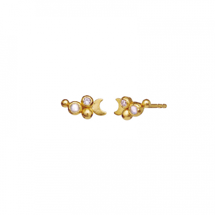 Nyx Earsticks Gold in the group Earrings / Pearl Earrings at SCANDINAVIAN JEWELRY DESIGN (9860A)