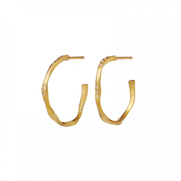 Echo Medium Earring Gold in the group Earrings / Gold Earrings at SCANDINAVIAN JEWELRY DESIGN (9862A)